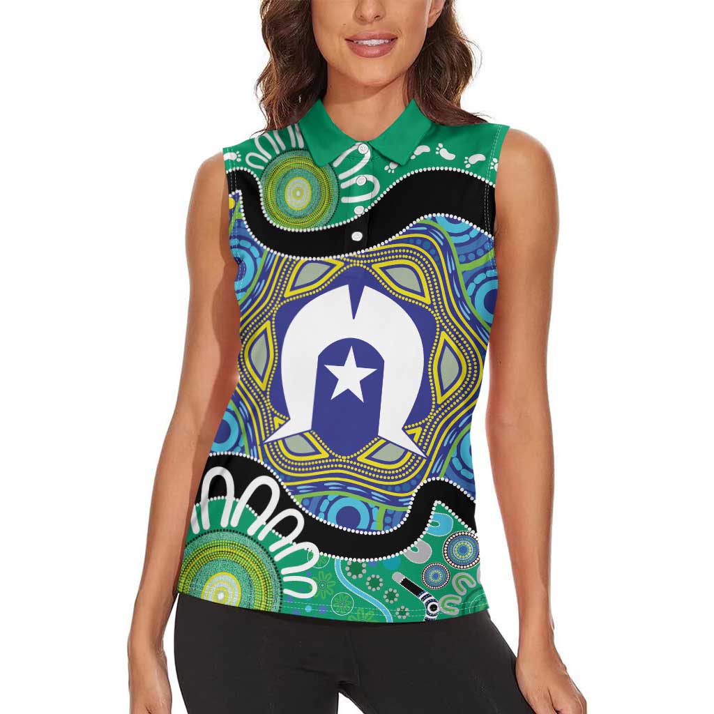 Torres Strait Islander Heal Country Personalised Women Sleeveless Polo Shirt