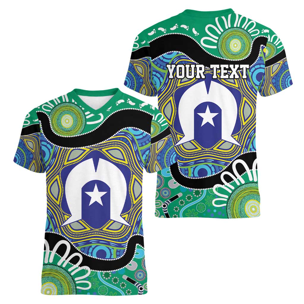 Torres Strait Islander Heal Country Personalised Women V-Neck T-Shirt