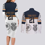 Australia Rugby Pacific Custom Couples Matching Long Sleeve Bodycon Dress and Long Sleeve Button Shirt 2003 Brumby Vintage Old