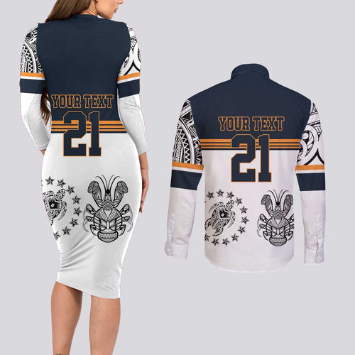 Australia Rugby Pacific Custom Couples Matching Long Sleeve Bodycon Dress and Long Sleeve Button Shirt 2003 Brumby Vintage Old