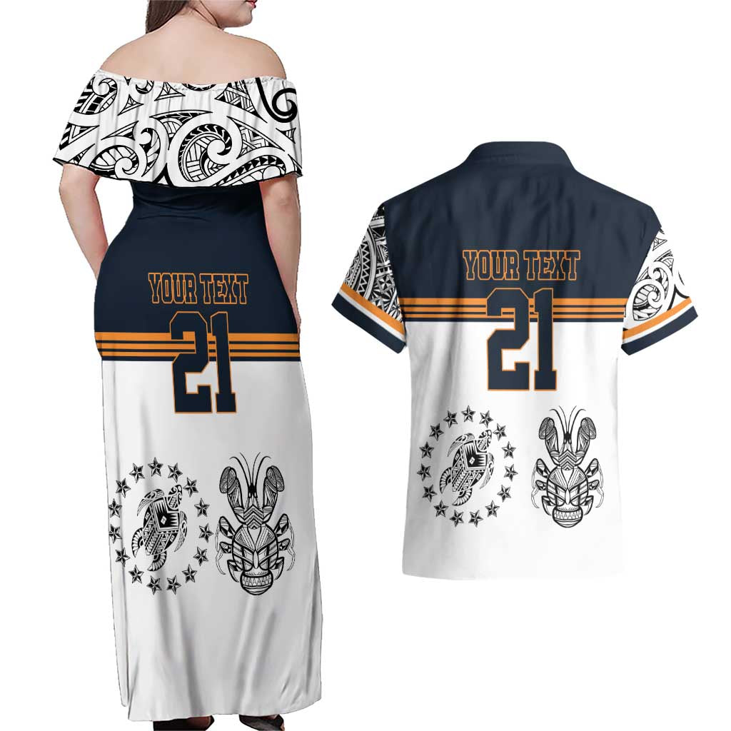 Australia Rugby Pacific Custom Couples Matching Off Shoulder Maxi Dress and Hawaiian Shirt 2003 Brumby Vintage Old