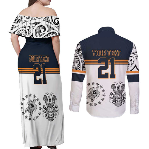 Australia Rugby Pacific Custom Couples Matching Off Shoulder Maxi Dress and Long Sleeve Button Shirt 2003 Brumby Vintage Old