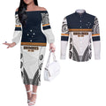 Australia Rugby Pacific Custom Couples Matching Off The Shoulder Long Sleeve Dress and Long Sleeve Button Shirt 2003 Brumby Vintage Old