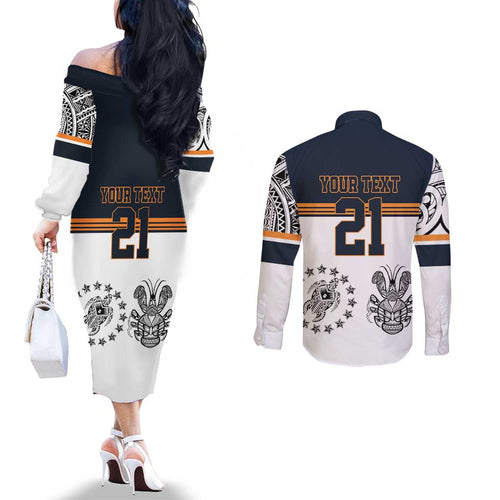 Australia Rugby Pacific Custom Couples Matching Off The Shoulder Long Sleeve Dress and Long Sleeve Button Shirt 2003 Brumby Vintage Old