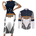 Australia Rugby Pacific Custom Couples Matching Short Sleeve Bodycon Dress and Long Sleeve Button Shirt 2003 Brumby Vintage Old