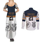 Australia Rugby Pacific Custom Couples Matching Summer Maxi Dress and Long Sleeve Button Shirt 2003 Brumby Vintage Old