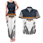 Australia Rugby Pacific Custom Couples Matching Tank Maxi Dress and Hawaiian Shirt 2003 Brumby Vintage Old