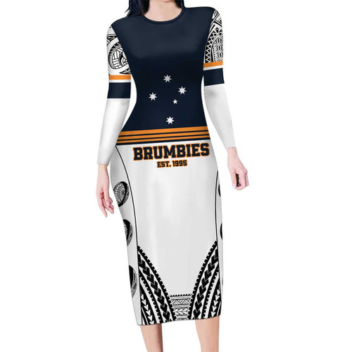 Australia Rugby Pacific Custom Family Matching Long Sleeve Bodycon Dress and Hawaiian Shirt 2003 Brumby Vintage Old