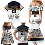 Australia Rugby Pacific Custom Family Matching Mermaid Dress and Hawaiian Shirt 2003 Brumby Vintage Old