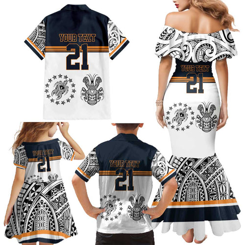 Australia Rugby Pacific Custom Family Matching Mermaid Dress and Hawaiian Shirt 2003 Brumby Vintage Old