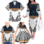 Australia Rugby Pacific Custom Family Matching Off The Shoulder Long Sleeve Dress and Hawaiian Shirt 2003 Brumby Vintage Old