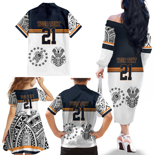 Australia Rugby Pacific Custom Family Matching Off The Shoulder Long Sleeve Dress and Hawaiian Shirt 2003 Brumby Vintage Old