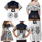 Australia Rugby Pacific Custom Family Matching Off Shoulder Maxi Dress and Hawaiian Shirt 2003 Brumby Vintage Old