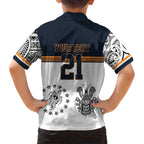 Australia Rugby Pacific Custom Family Matching Off Shoulder Short Dress and Hawaiian Shirt 2003 Brumby Vintage Old