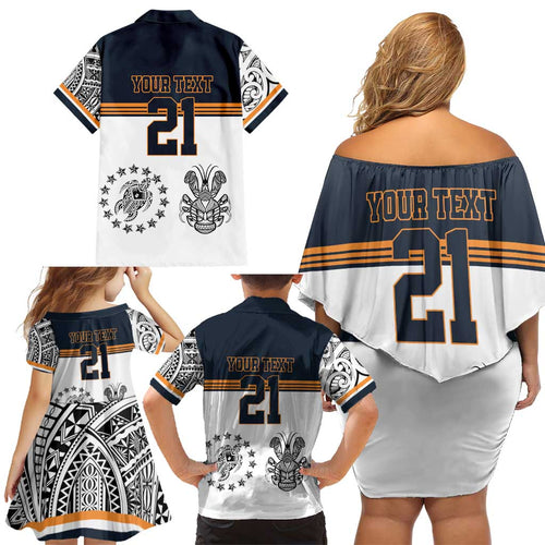 Australia Rugby Pacific Custom Family Matching Off Shoulder Short Dress and Hawaiian Shirt 2003 Brumby Vintage Old