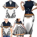 Australia Rugby Pacific Custom Family Matching Short Sleeve Bodycon Dress and Hawaiian Shirt 2003 Brumby Vintage Old