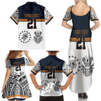 Australia Rugby Pacific Custom Family Matching Summer Maxi Dress and Hawaiian Shirt 2003 Brumby Vintage Old