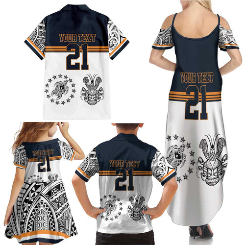 Australia Rugby Pacific Custom Family Matching Summer Maxi Dress and Hawaiian Shirt 2003 Brumby Vintage Old
