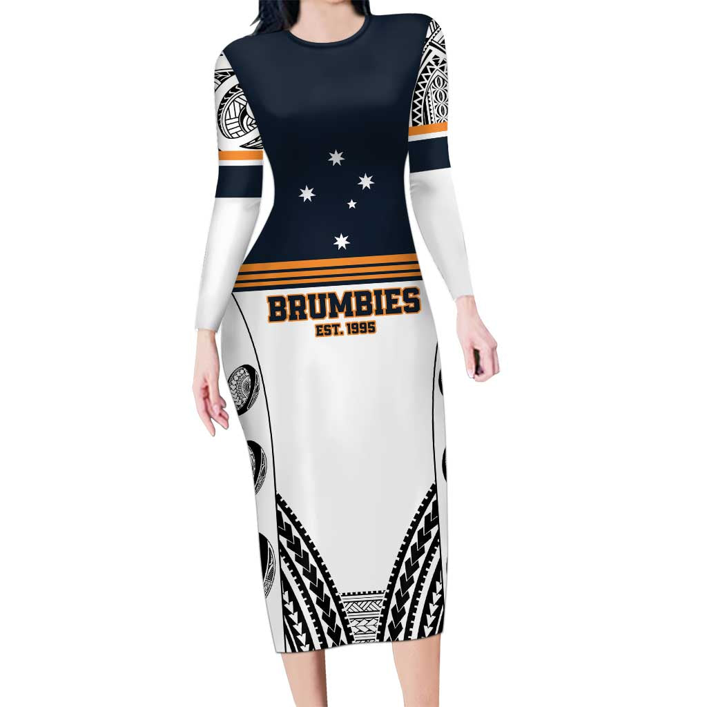 Australia Rugby Pacific Custom Long Sleeve Bodycon Dress 2003 Brumby Vintage Old