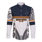 Australia Rugby Pacific Custom Long Sleeve Button Shirt 2003 Brumby Vintage Old