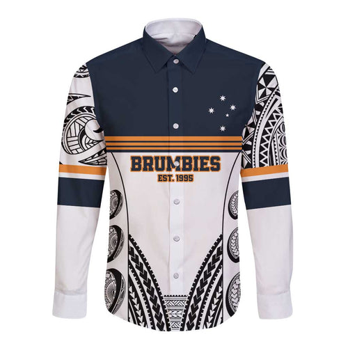 Australia Rugby Pacific Custom Long Sleeve Button Shirt 2003 Brumby Vintage Old