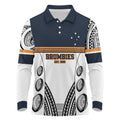Australia Rugby Pacific Custom Long Sleeve Polo Shirt 2003 Brumby Vintage Old