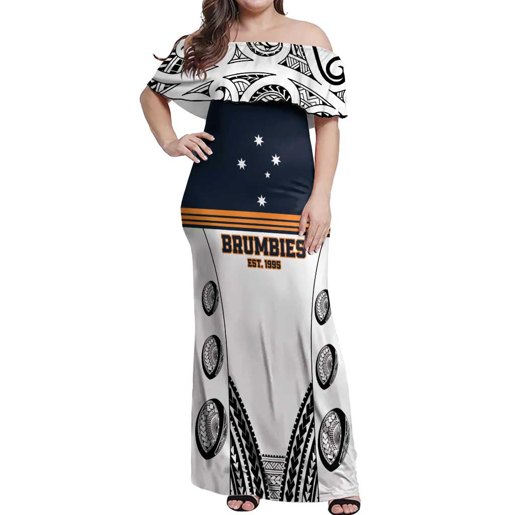 Australia Rugby Pacific Custom Off Shoulder Maxi Dress 2003 Brumby Vintage Old