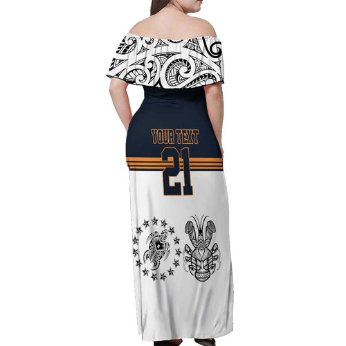 Australia Rugby Pacific Custom Off Shoulder Maxi Dress 2003 Brumby Vintage Old