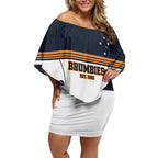 Australia Rugby Pacific Custom Off Shoulder Short Dress 2003 Brumby Vintage Old