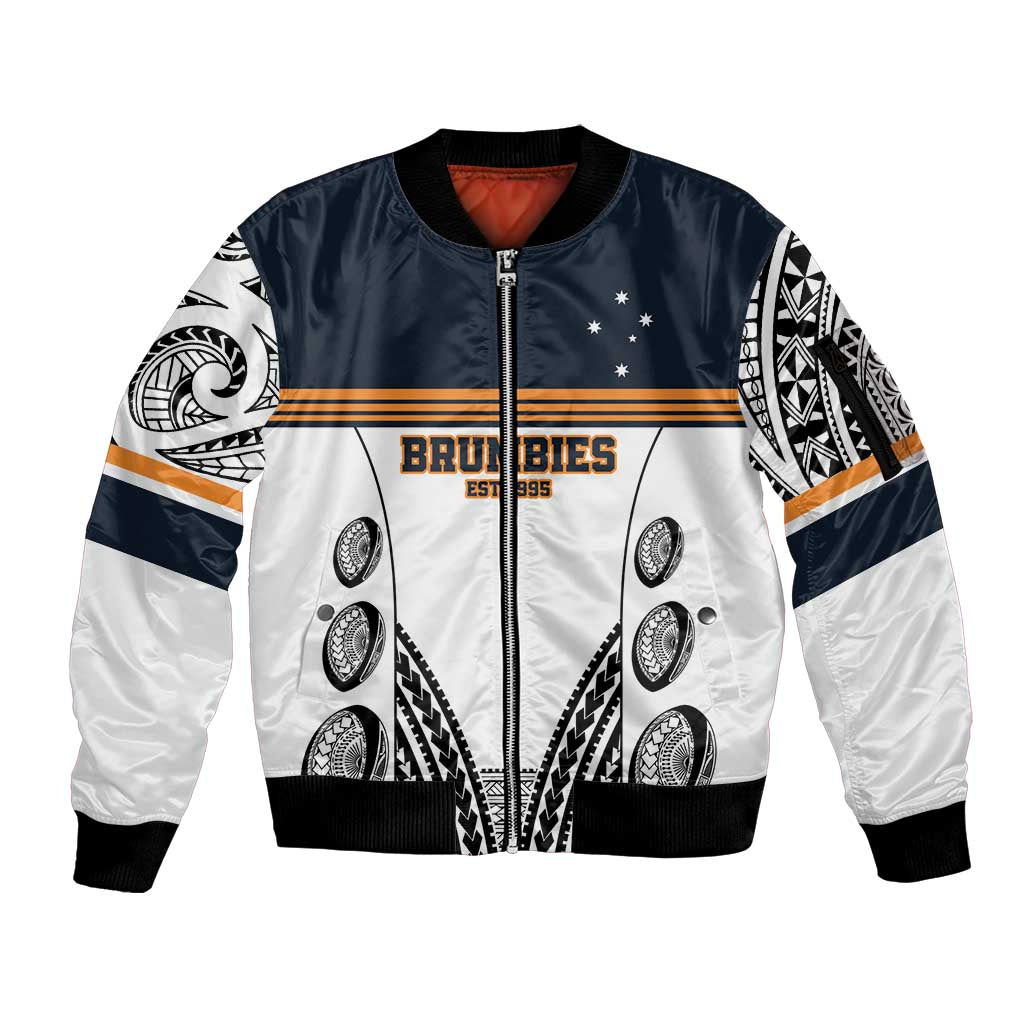 Australia Rugby Pacific Custom Sleeve Zip Bomber Jacket 2003 Brumby Vintage Old