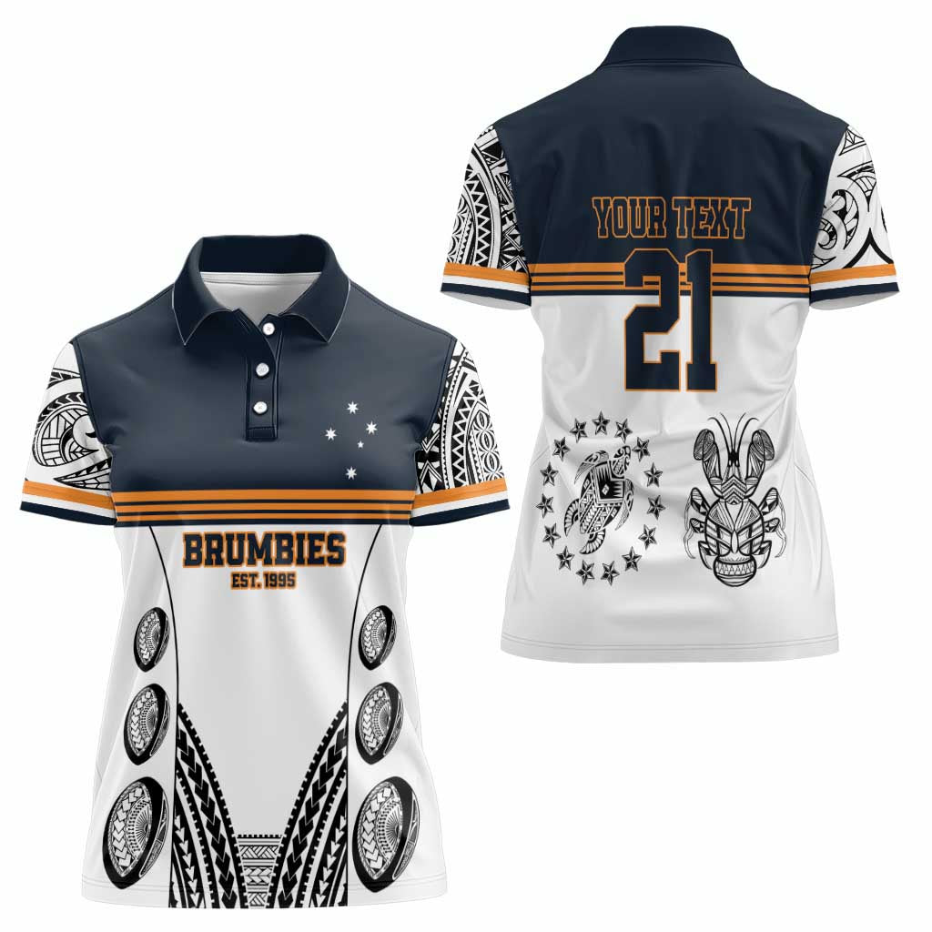 Australia Rugby Pacific Custom Women Polo Shirt 2003 Brumby Vintage Old