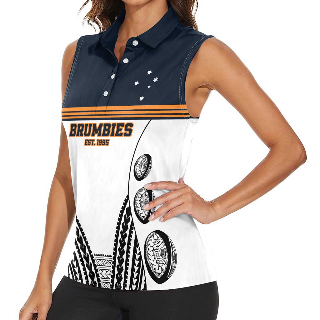 Australia Rugby Pacific Custom Women Sleeveless Polo Shirt 2003 Brumby Vintage Old