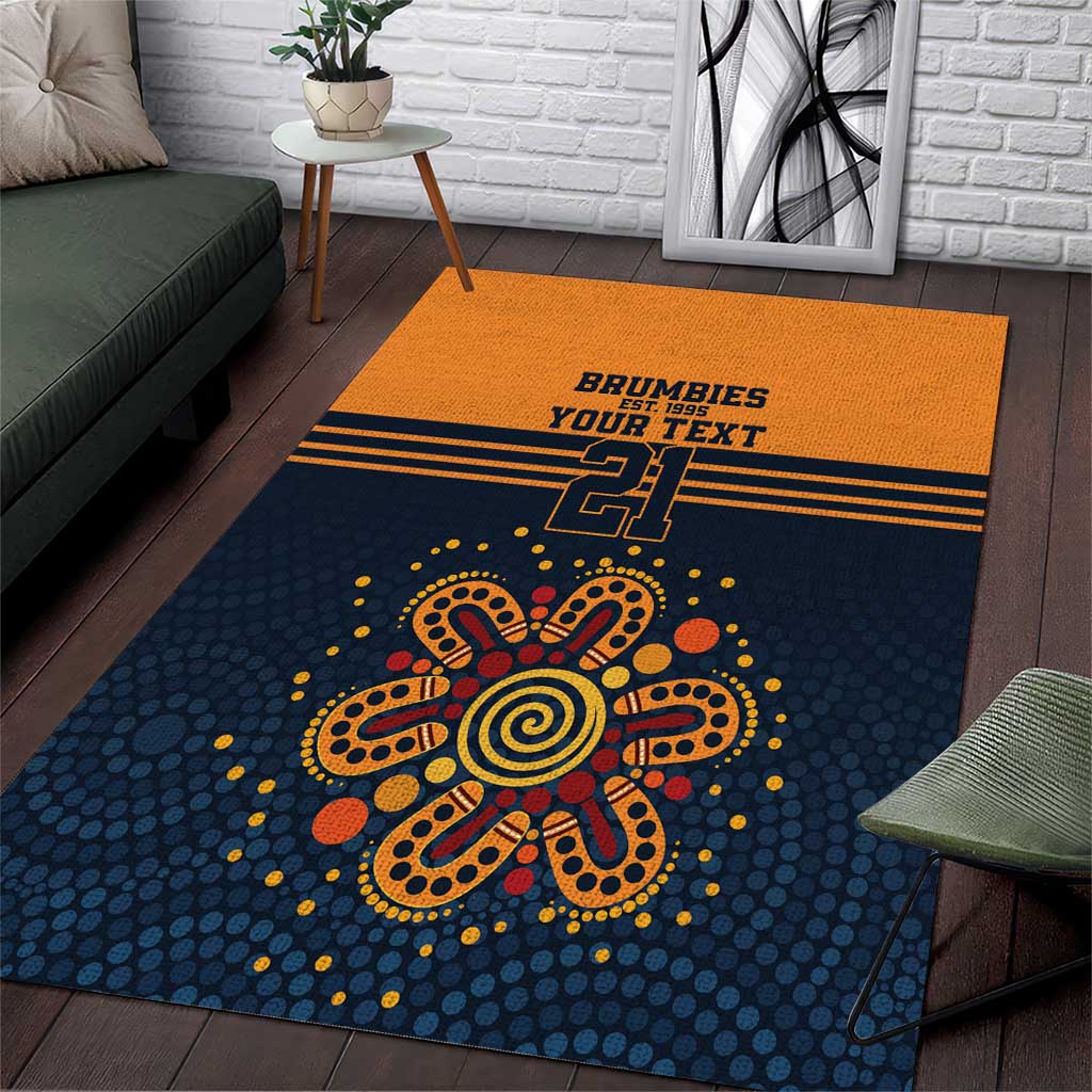 Australia Rugby Pacific Custom Area Rug Super Brumby Aboriginal Dot Art