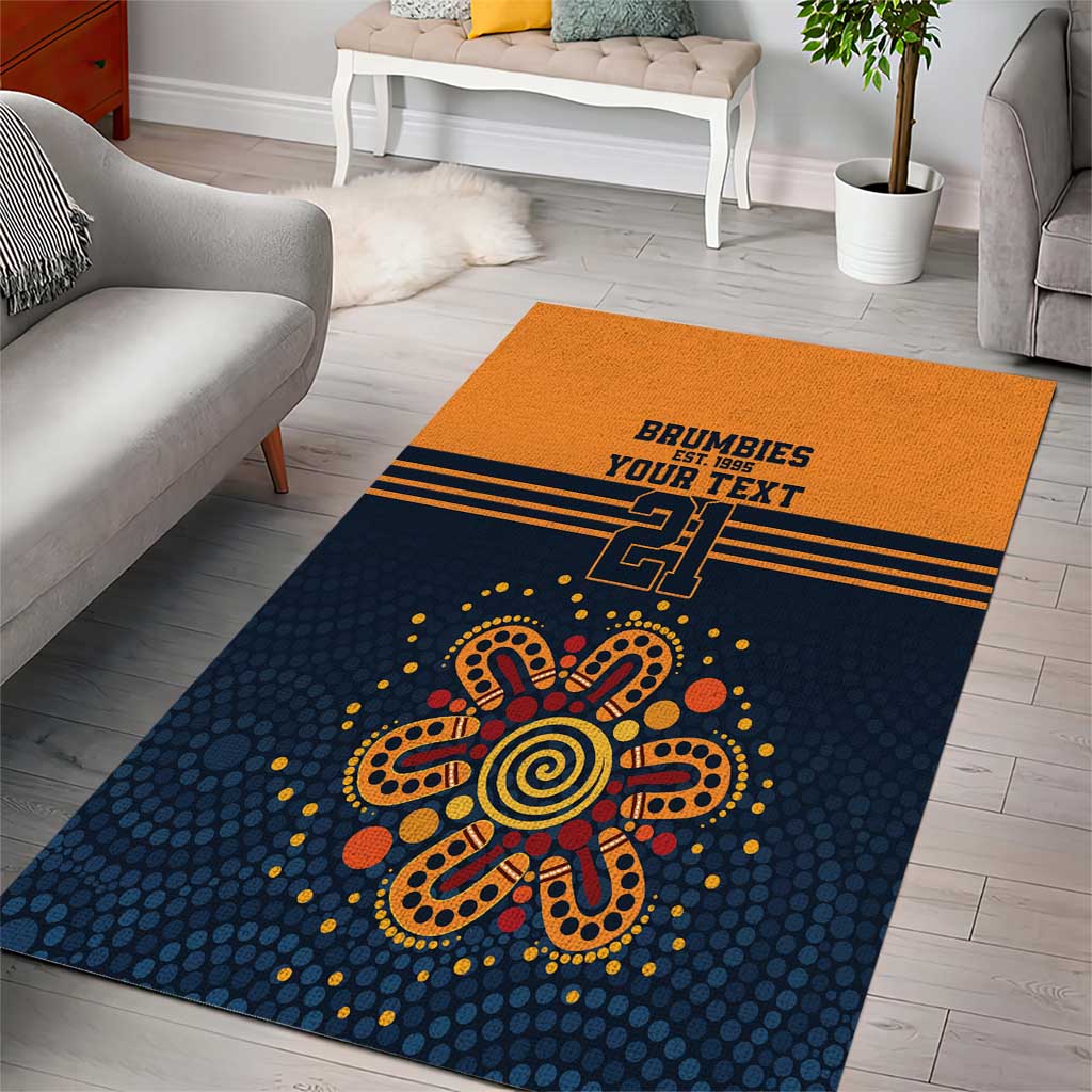 Australia Rugby Pacific Custom Area Rug Super Brumby Aboriginal Dot Art