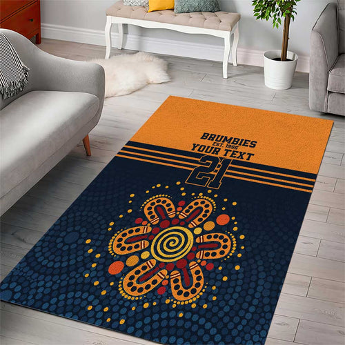 Australia Rugby Pacific Custom Area Rug Super Brumby Aboriginal Dot Art