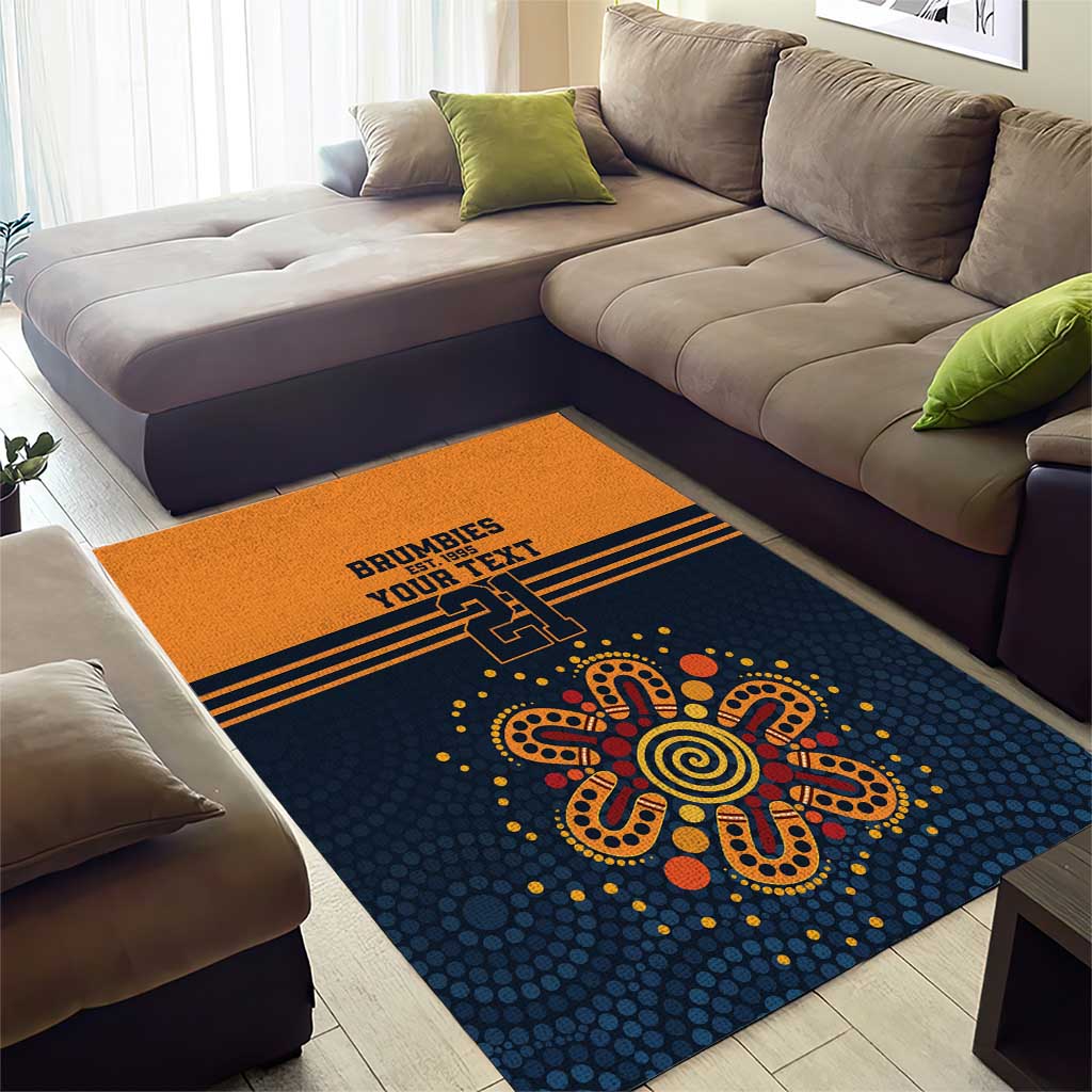 Australia Rugby Pacific Custom Area Rug Super Brumby Aboriginal Dot Art