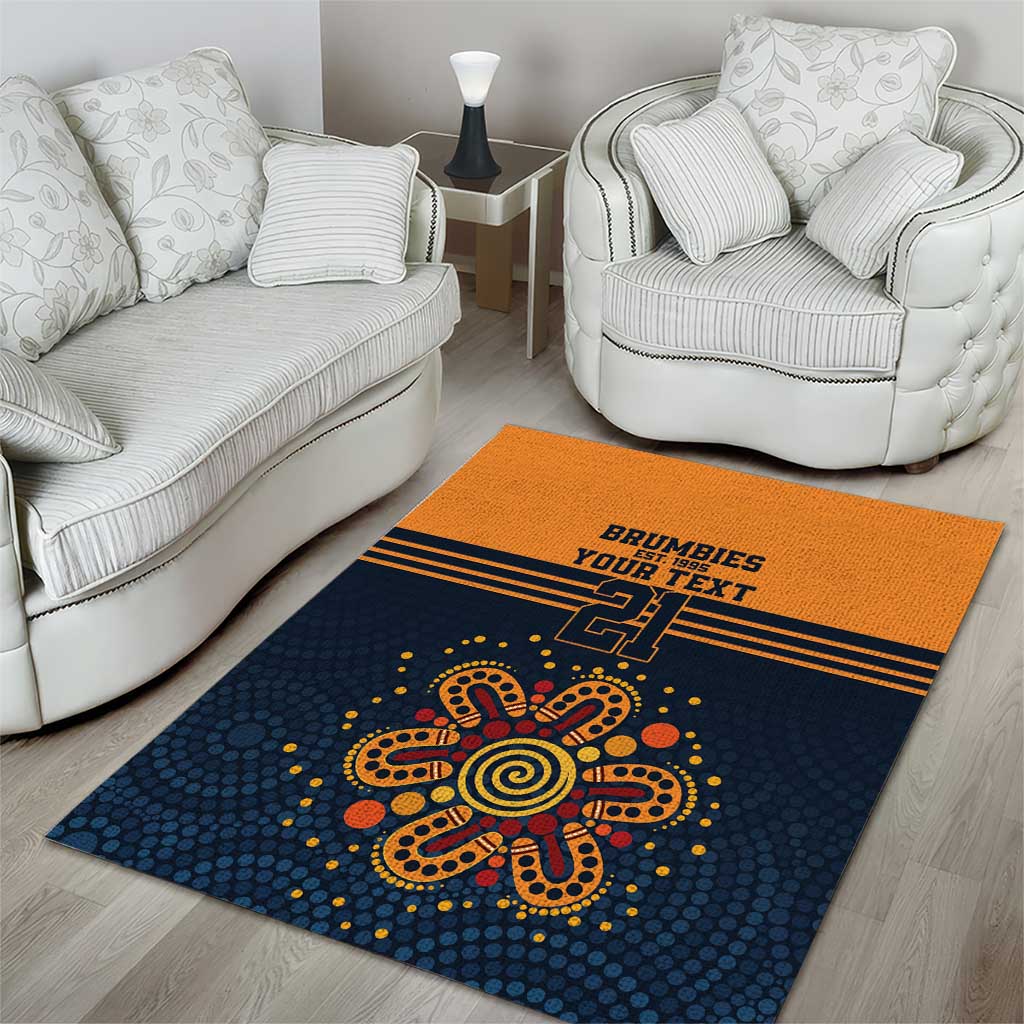 Australia Rugby Pacific Custom Area Rug Super Brumby Aboriginal Dot Art