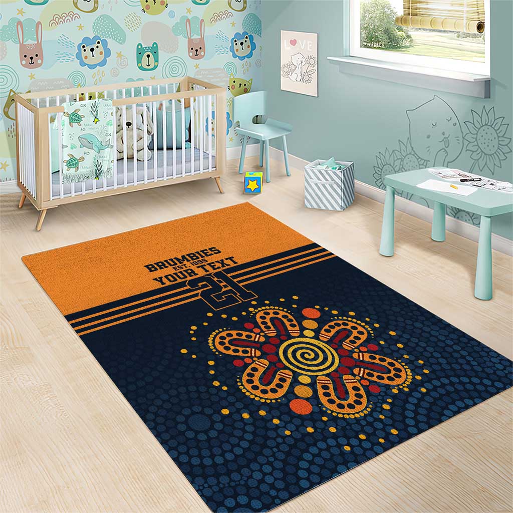 Australia Rugby Pacific Custom Area Rug Super Brumby Aboriginal Dot Art