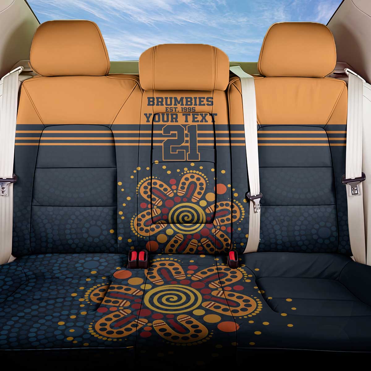 Australia Rugby Pacific Custom Back Car Seat Cover Super Brumby Aboriginal Dot Art