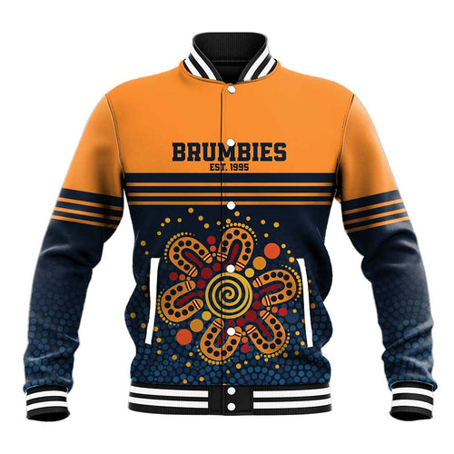 Australia Rugby Pacific Custom Baseball Jacket Super Brumby Aboriginal Dot Art