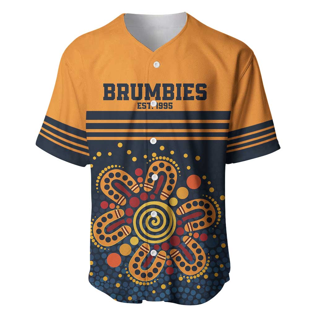Australia Rugby Pacific Custom Baseball Jersey Super Brumby Aboriginal Dot Art