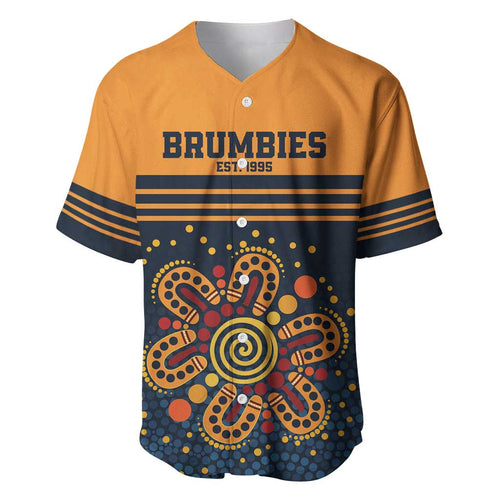 Australia Rugby Pacific Custom Baseball Jersey Super Brumby Aboriginal Dot Art
