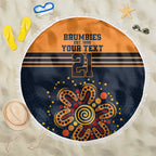 Australia Rugby Pacific Custom Beach Blanket Super Brumby Aboriginal Dot Art