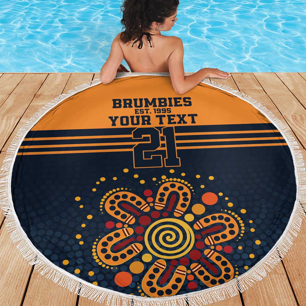 Australia Rugby Pacific Custom Beach Blanket Super Brumby Aboriginal Dot Art