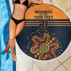 Australia Rugby Pacific Custom Beach Blanket Super Brumby Aboriginal Dot Art
