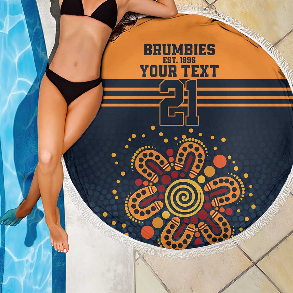 Australia Rugby Pacific Custom Beach Blanket Super Brumby Aboriginal Dot Art