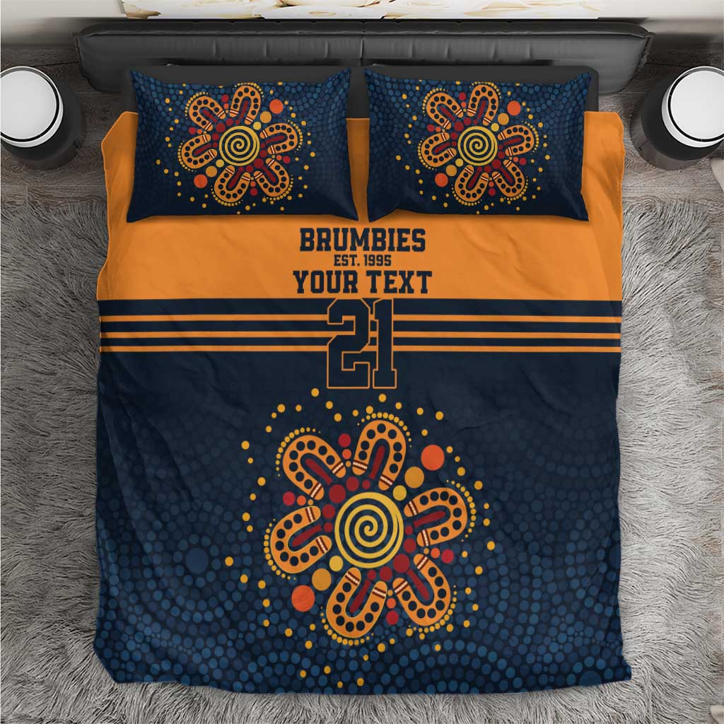 Australia Rugby Pacific Custom Bedding Set Super Brumby Aboriginal Dot Art