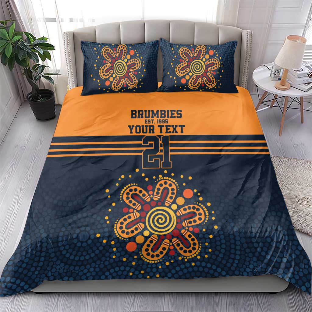 Australia Rugby Pacific Custom Bedding Set Super Brumby Aboriginal Dot Art