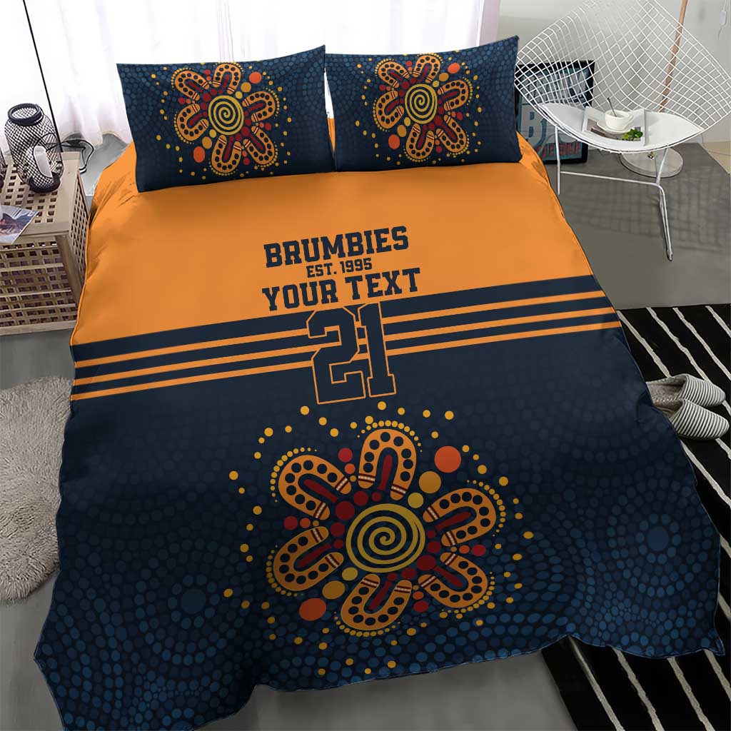 Australia Rugby Pacific Custom Bedding Set Super Brumby Aboriginal Dot Art
