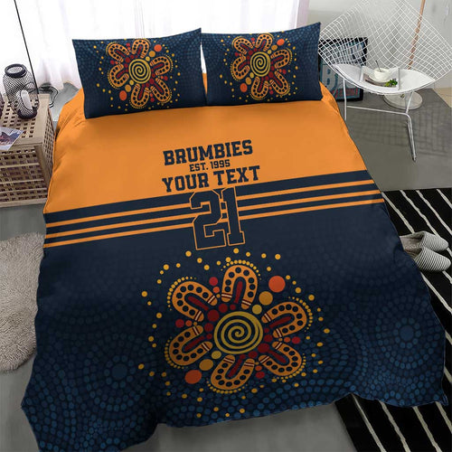 Australia Rugby Pacific Custom Bedding Set Super Brumby Aboriginal Dot Art